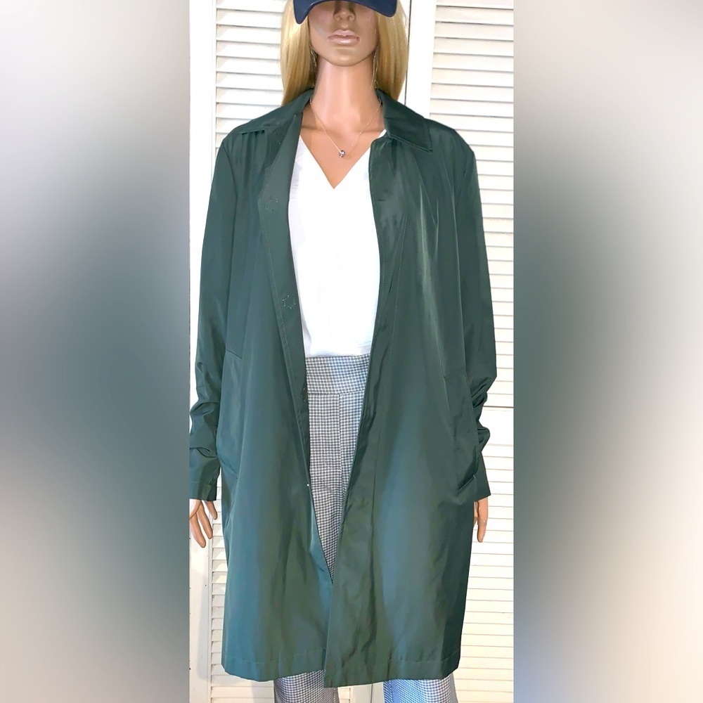 ASOS Dark Green Raincoat Overcoat Women’s size Small